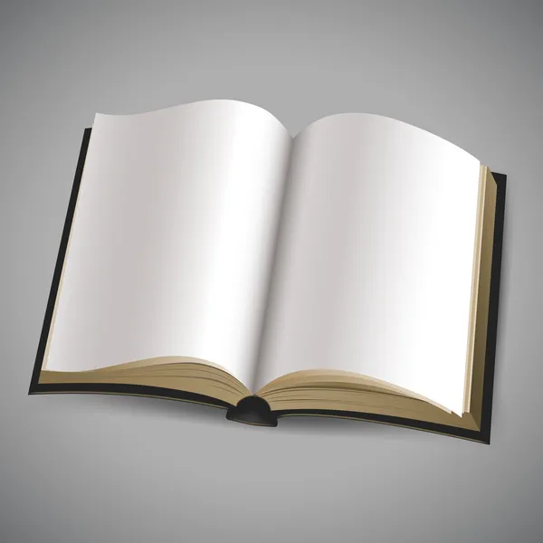 kitap ile boş bir beyaz sayfa açın. gri arka plan üzerinde vektör çizim