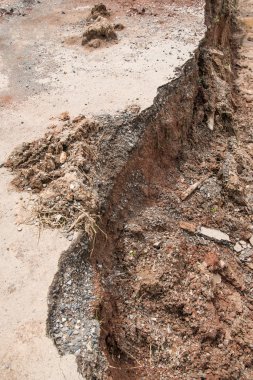 yol bozuk asfalt tabakası