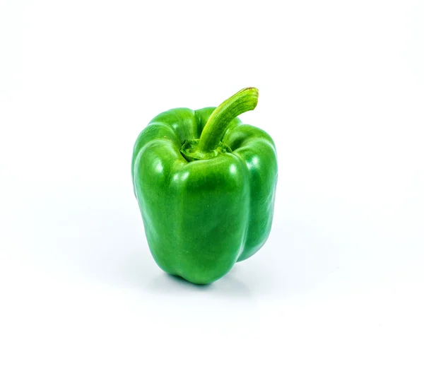 Green sweet peppers isolated on white background — Stock Photo, Image