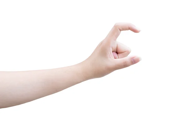 Vrouwelijke hand geïsoleerd op wit met uitknippad — Stockfoto