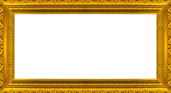 Очень большой размер Большая золотая рамка с белым фоном — стоковое фото