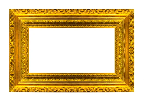Очень большой размер Большая золотая рамка с белым фоном — стоковое фото