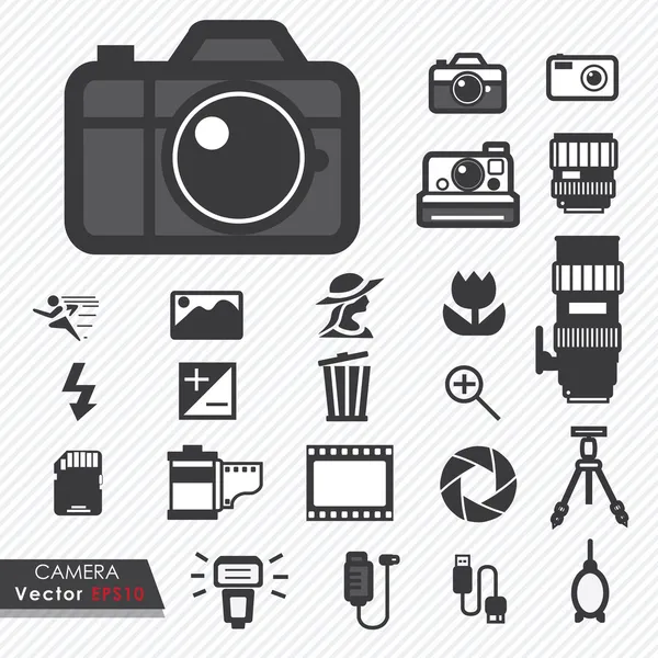 fotoğraf kamera lens ve Aksesuar vector Icons set
