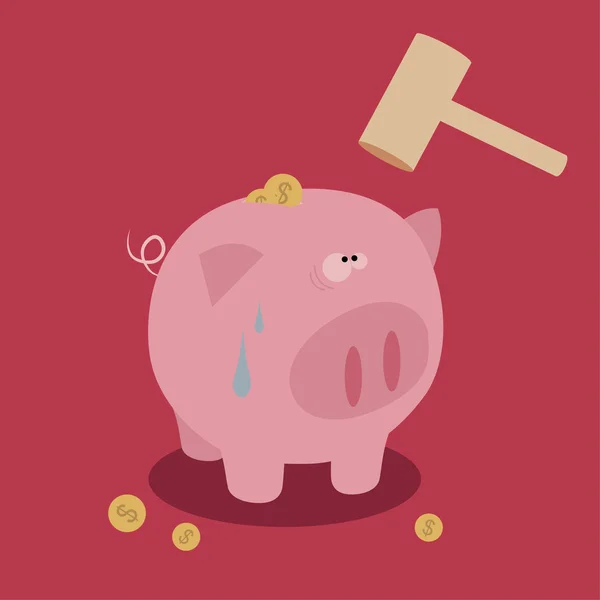 Hucha de cerdito. ahorrar dinero. Vector . — Vector de stock