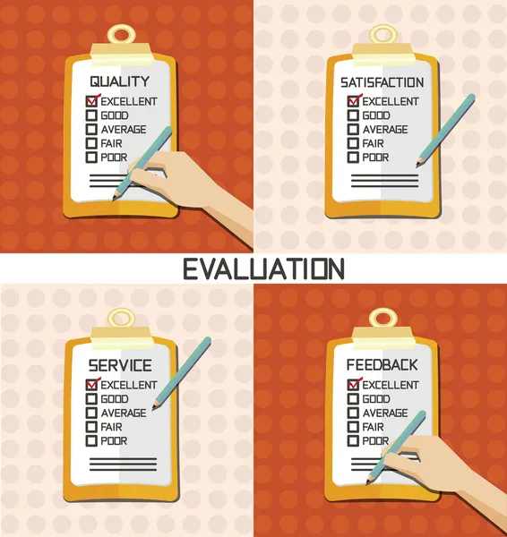 Set of Evaluation approve quality check — Stock Vector