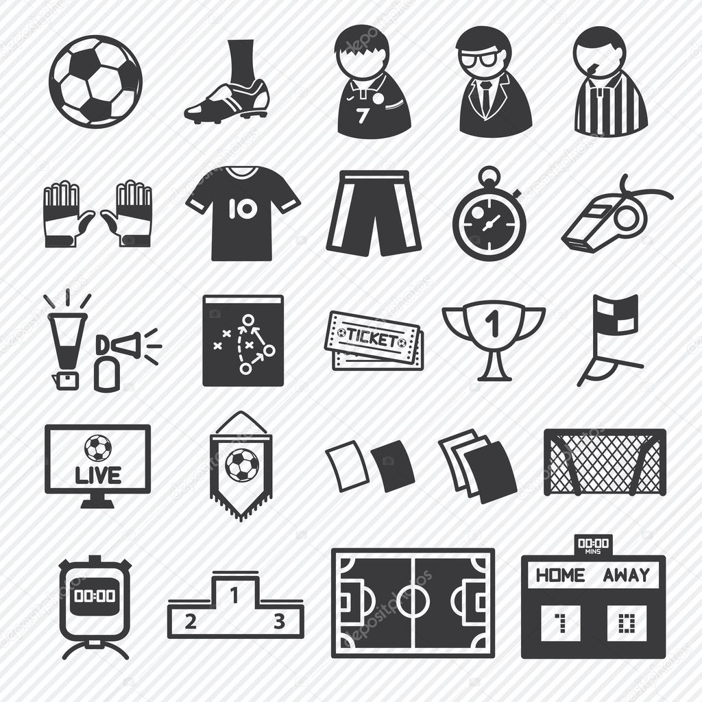 Soccer icons set  illustration eps10