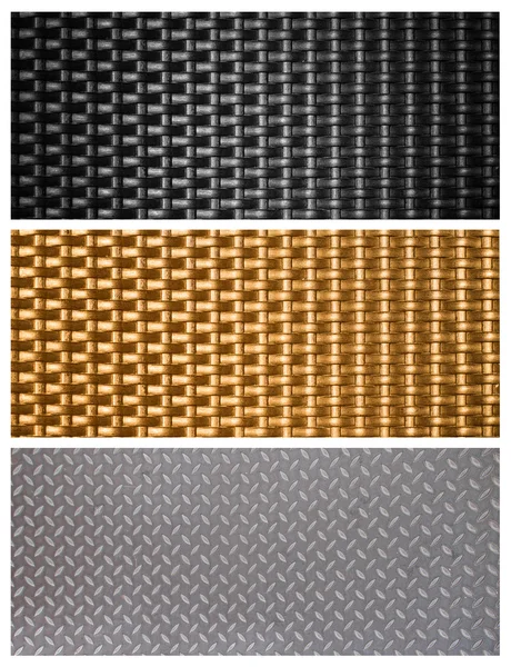 Black metal weave texture background — Stock Photo, Image
