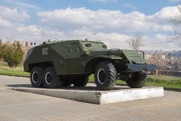 Museum vertoont het ministerie van defensie. BTR-152.armeniya Stockafbeelding