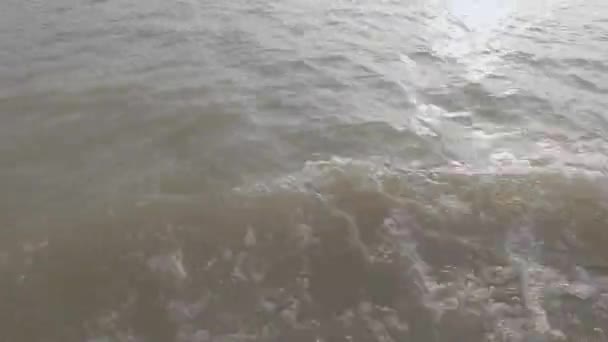 Gün Batımında Gün Batımında Dalgaları Teknedeki Ucube Dalgaları Soyut Doğa — Stok video