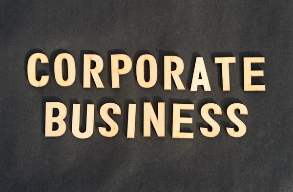 Corporate Wort Und Geschäftskonzept Holzwürfel Wörter Corporate Business Isoliert Auf — Stockfoto