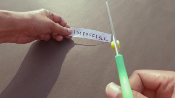 Onmogelijk Maken Voor Mogelijk Vaststelling Succes Uitdaging Geloof Motivatie Aspiraties — Stockvideo
