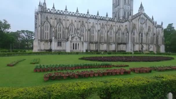 Kolkata Daki Paul Katedrali Ocak 2022 Hindistan Başkenti Kolkata Daki — Stok video