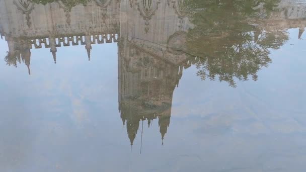 Architecture Reflected Water Paul Cathedral Church Kolkata Famous Its Gothic — Stock Video