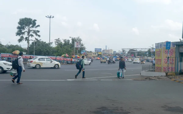 Kolkata City Street Busy Afternoon Howrah Kolkata India South Asia — Stockfoto