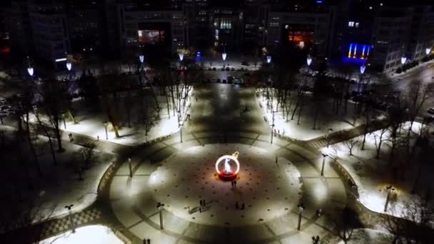 Central Square Kharkiv Taken Drone Winter — Stockvideo
