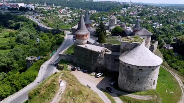 Kamyanets Podilsky Fortress Ukraine Clear Summer Weather — Αρχείο Βίντεο