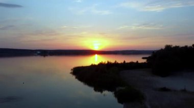 Sunset view over a calm lake