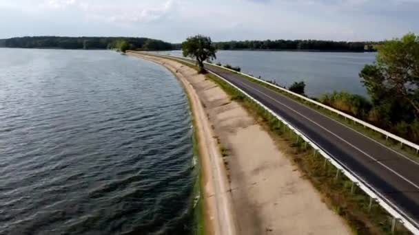 Beautiful Road Going Middle Lake — Video