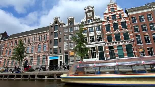 Wonderful Houses Boats Canal Netherlands — Vídeo de stock