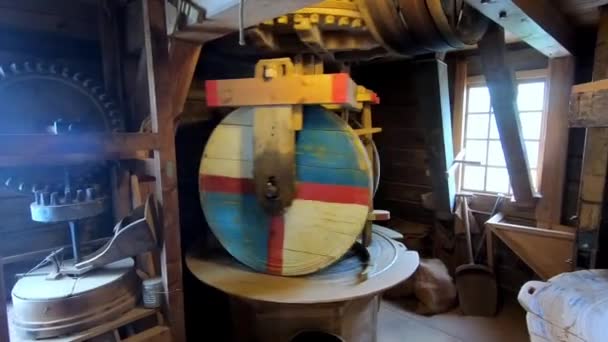 Interior View Windmill Holland — Stock video