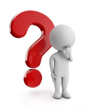 3D tatlı peope düşünme