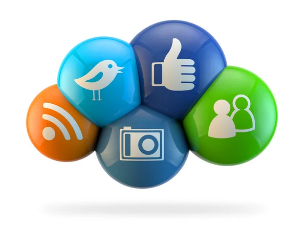 Social-Media-Cloud — Stockfoto