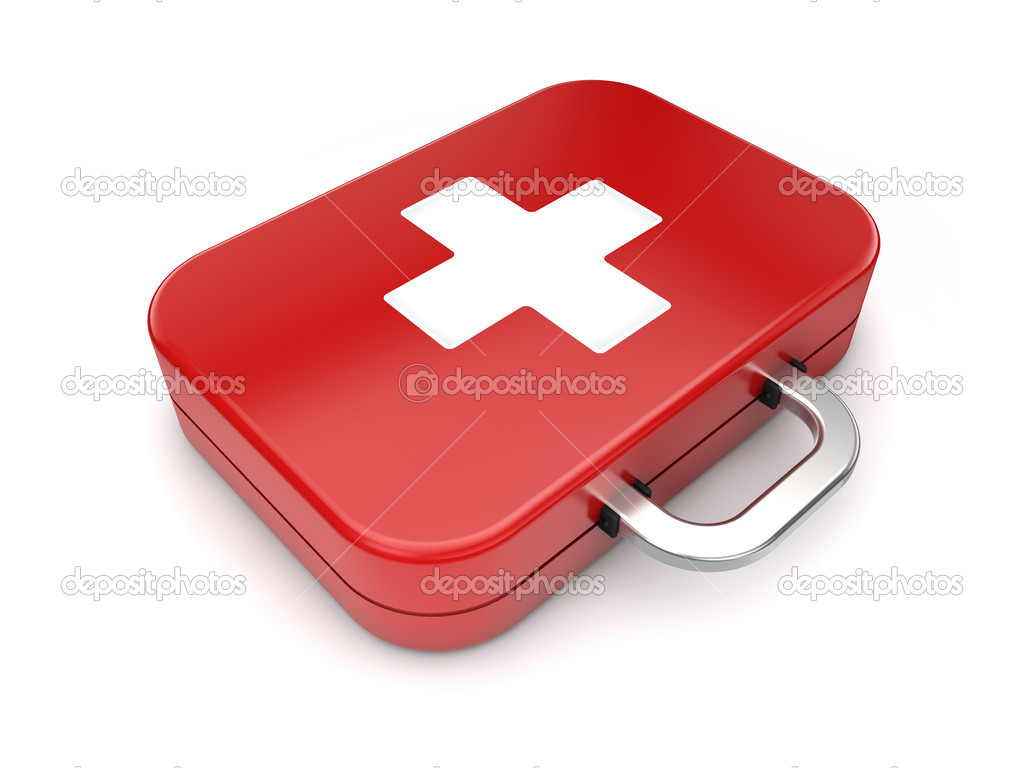 first aid kit isolated