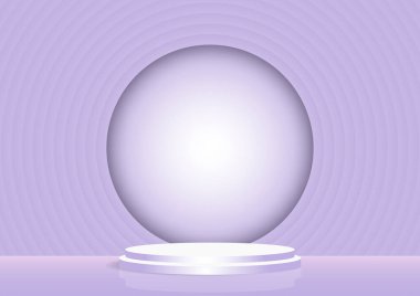 Ürün reklamcılığı için asgari daire arkaplan şablonuna sahip gerçekçi sahne podyumu görüntüsü.