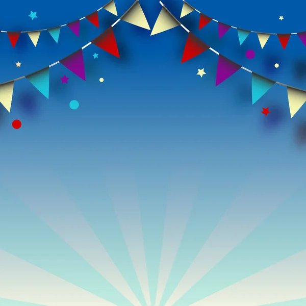 五颜六色的党的节日旗帜背景设计正方形模板网站和社交媒体贴文 — 图库矢量图片