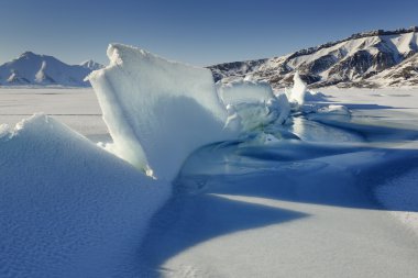Crack in pack ice in a bay at Spitsbergen. clipart