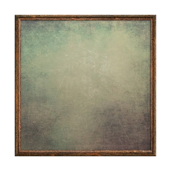 Wooden Frame Empty Square Frame Green Abstract Fill Texture Isolated — Stock Photo, Image