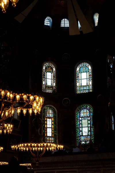 Kirchenfenster Der Hagia Sophia Ayasofya Istanbul Wahrzeichen Der Türkei Touristische — Stockfoto