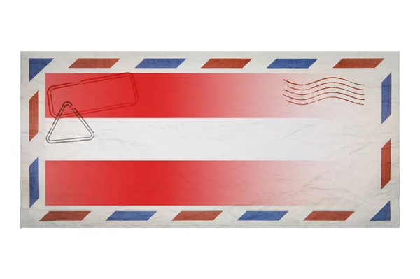 Postal Envelope Envelope Image Flag Austria Austrian Flag Old Crumpled — 图库照片