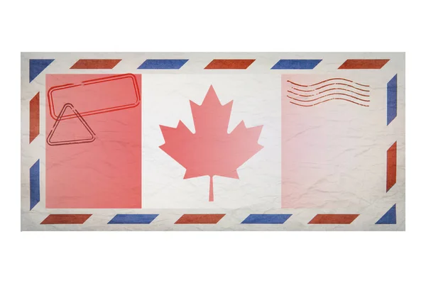 Postal Envelope Envelope Image Flag Canada Canadian Flag Old Crumpled — kuvapankkivalokuva