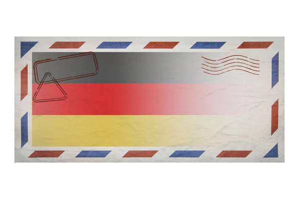 Postal Envelope Envelope Image Flag Germany German Flag Old Crumpled — Stockfoto