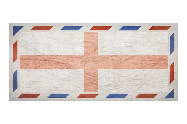 Postai Boríték Boríték Anglia Képzászlajával Angol Zászló Elhalványult Gyűrött Boríték — Stock Fotó