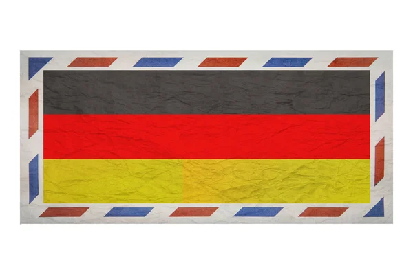 Postal Envelope Envelope Image Flag Germany German Flag Crumpled Envelope — Stock Photo, Image