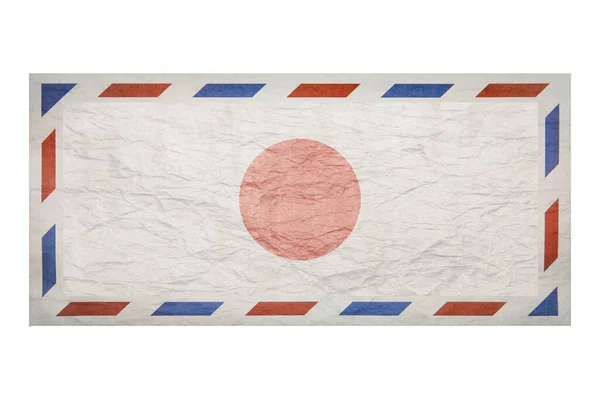 Postenveloppe Envelop Met Beeldvlag Van Japan Japanse Vlag Vervaagde Verfrommelde — Stockfoto