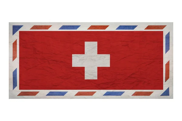 Busta Postale Busta Con Bandiera Dell Immagine Della Svizzera Bandiera — Foto Stock