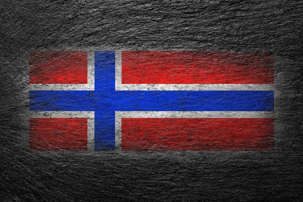 노르웨이 노르웨이의 국기는 그려졌다 창조적 — 스톡 사진