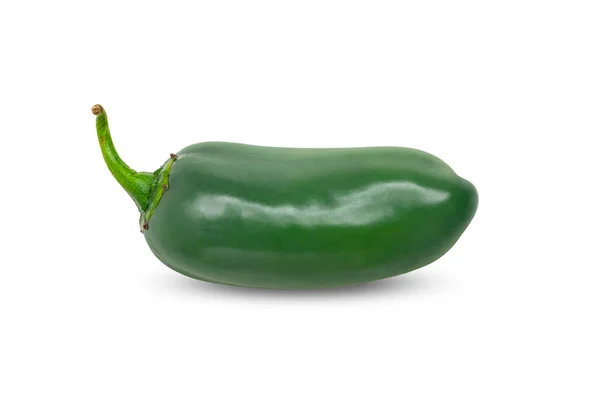 Pimienta Jalapeña Pimienta Jalapeña Verde Aislada Sobre Fondo Blanco Alimentos — Foto de Stock