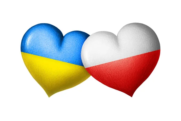 우크라이나와 폴란드의 국기이다 색깔에 사람의 배경에 있었다 도움의 — 스톡 사진
