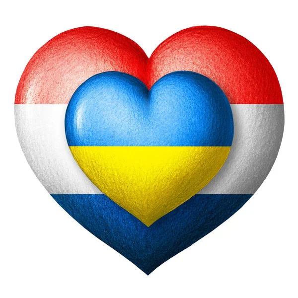 우크라이나와 네덜란드의 국기이다 색깔에 사람의 배경에 있었다 그리고 도움의 나라들의 — 스톡 사진