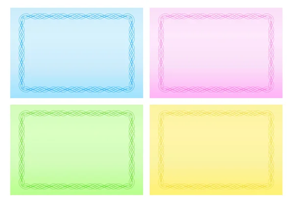 グリーティング カードの 4 つの色のカリグラフィ境界線を付け — ストック写真