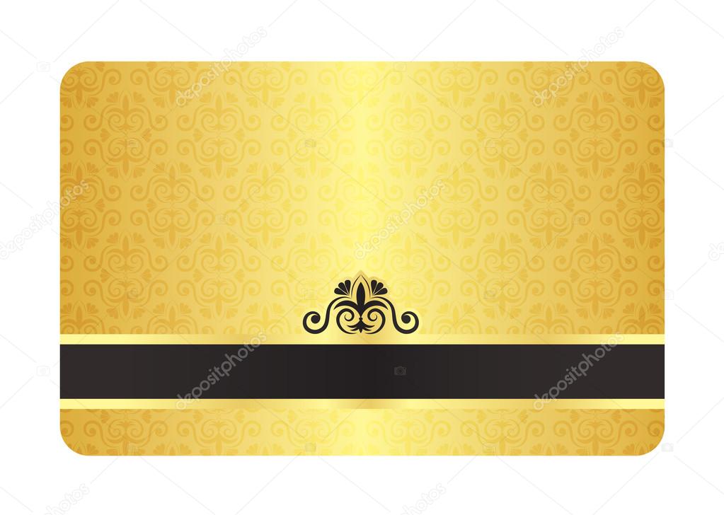 Gold Card with Vintage Pattern