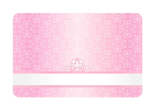 ヴィンテージのパターンを持つピンクのカード — ストック写真