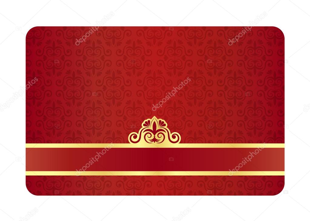 Exclusive red card with vintage floral pattern