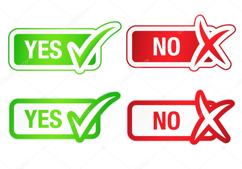 YES & NO Checkmarks Buttons