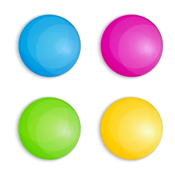 Web Buttons in Four Colors — Stock Vector