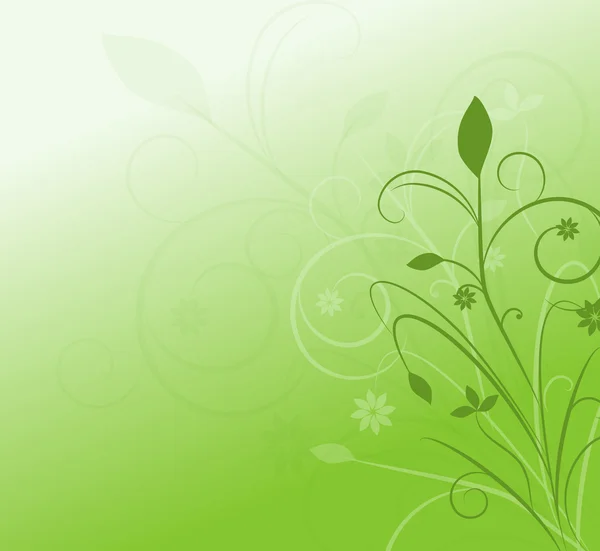 Cartão de saudação com redemoinhos verdes — Vetor de Stock
